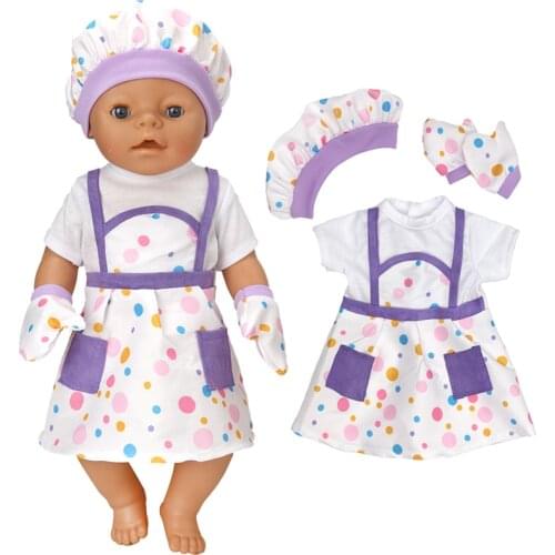 43 Cm Baby Doll Clothes Cooking Chef Clothes 17 Inch Reborn Doll Outwear Toys Accessories