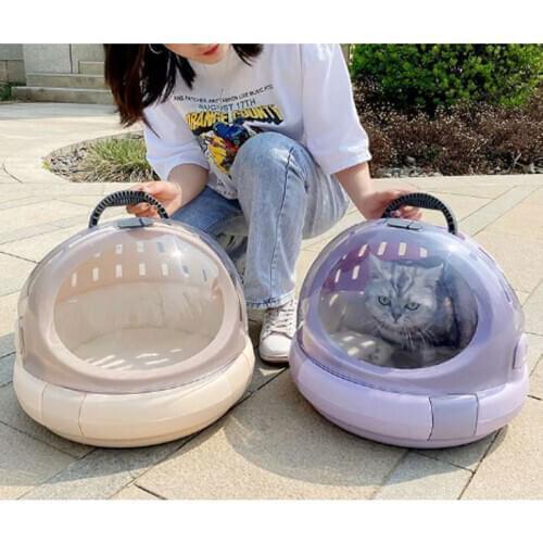 Fashion Outdoor Portable Pet Bag Cat Bag Flip Space Capsule Breathable Outing Travel Bag Handbag Transparent Pet Bag For Cat