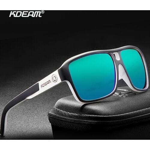 KDEAM Original Design Polarized Square Sunglasses Men Summer Outdoor & Travel UV400 Goggles Male Fashion Sports Style Shades GR6