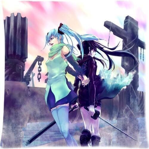 Soft Polyester Cushion Cover BLACK ROCK SHOOTER Decorative Pillowcase Modern Home Decor Customized Sofa Throw Pillow Cover 45x45