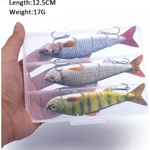 Free Combination Set 125mm/17g Multi Jointed Swimbaits 4 Segment Wobbler Fishing Lure Suit Crankbait bait Hard Artificial Bait
