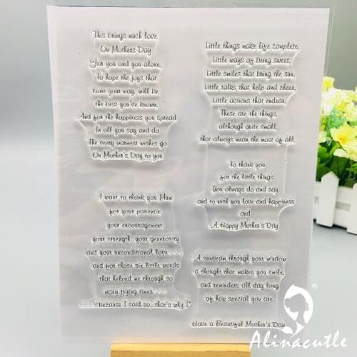 CLEAR STAMPS Happy Mothers Day Scrapbooking Handmade Card Album Paper Craft Rubber Transparent Silicon Stamp AlinaCraft