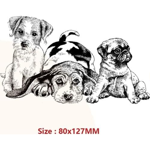 Kawaii Cartoon Dogs And Cat Craft Transparent Silicone Stamp for Scrapbooking DIY Photo album Decorative Clear Stamps Sheet