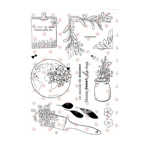 French Words Transparent Clear Silicone Stamp/Seal for DIY scrapbooking/photo album Decorative B0338