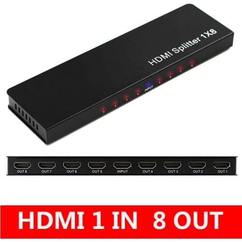 HDMI 8 Port 1 In 8 Out 1x8 HDMI Splitter Audio Video 1080P For HD HDTV 3D DVD US OR EU OR UK OR AU Plug