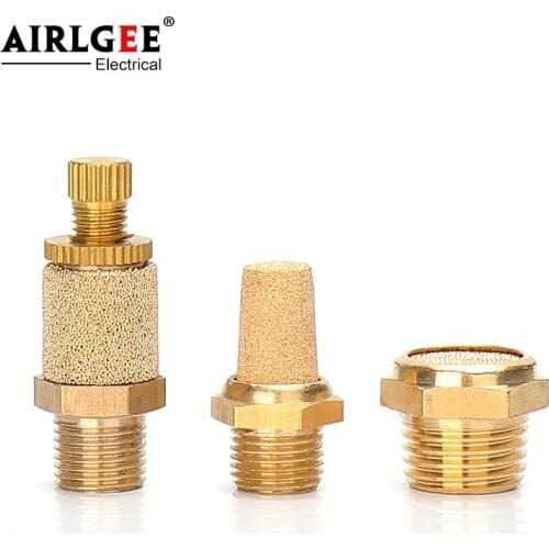 BSL/SML/SLL Series All/Half Copper Muffler Pagoda Flat Head Noise Reduction Generator Silencer Solenoid Valve 01/02/03/04