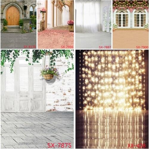 SHENGYONGBAO Vinyl Photography Backdrops Prop Flower Wood Floor Castle Wedding Theme Photo Studio Background 2157 YXFL-69