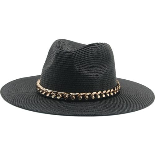 Summer women hats panama khaki black men caps casual classic band belt straw outdoor beach panama sun women summer bucket hats