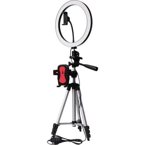 Tripod Phone Holder Clip With Led Ring Light Camera Photography Annular Lamp Studio Ringlight For Youtube Makeup Phone Selfie