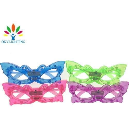 12pcs/lot LED Butterfly Glasses Laser Flashing Glasses Light Party Glow Mask Christmas Halloween Gift Glow Blinking Glasses