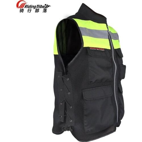 Reflective safety vest clothing motorcycle riding vest motorcycle jacket Tightness adjustment Breathable With back protection