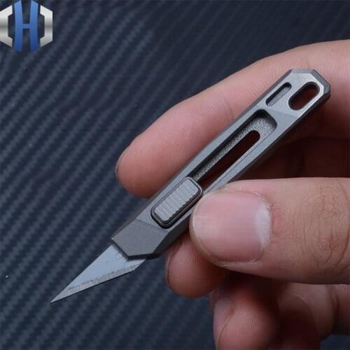 Titanium Alloy/Damascus Mini Knife EDC Multifunction Portable Keychain