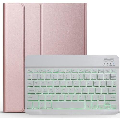 7 Colors Backlit Detachable Keyboard PU Leather Smart Case Cover with Auto Sleep Wake UP for Huawei Mediapad M6 8.4 2019+Pen