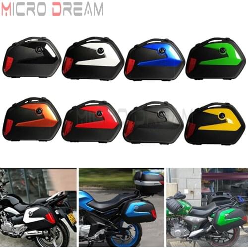 Pair Motorbike Pannier V35 Side Box Universal Cargo Storage Tailcase Side Cases w/Mounting Kit For Triumph Yamaha BMW Honda
