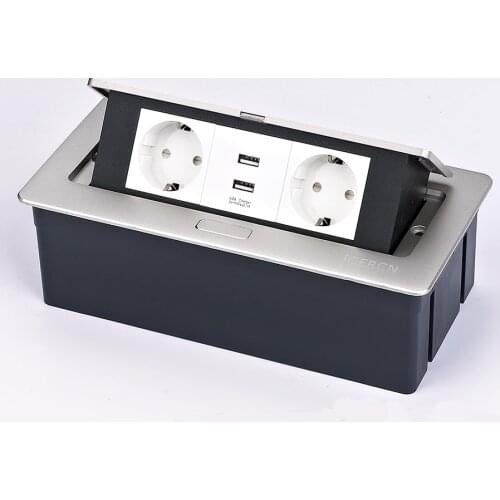 20v usb sockets DE FR standard Hidden Type Soft POP UP Outlet For kitchen Meeting Room table pop up socket