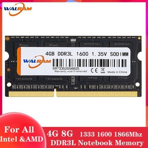 WALRAM DDR3L RAM 4GB 8GB memoria ram 1333MHz 1600MHz 1866MHz 1.35V 204pin Laptop Sodimm Notebook Memories Non-ECC