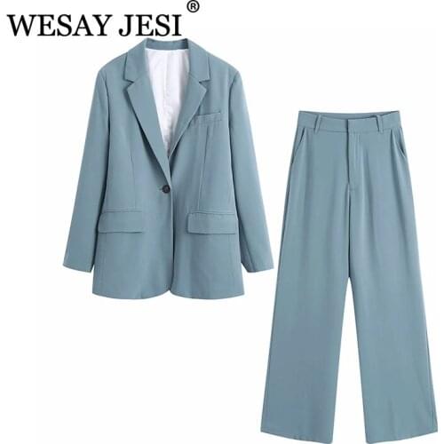 WESAY JESI 2021 Autumn Casual Street Simple Blazer Women Blazer Suit Long-sleeved Pocket Elegant Office Women Suit jacket Blazer