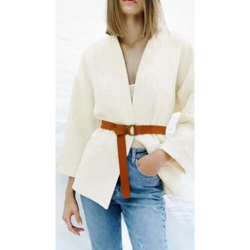 Za Womens Jackets Sashes Coat Solid Outwear With Belt Long Sleeve Tops Female Winter Fashion Thin Parkas Ladies Warm Jacket TRF