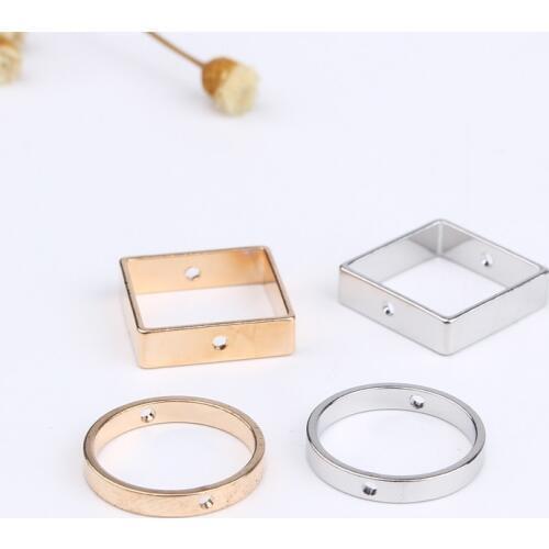 10pc Gold Color Geometric Round Circle Square DIY Charms Necklace Bracelet Earrings Connectors Pendants Jewelry Findings