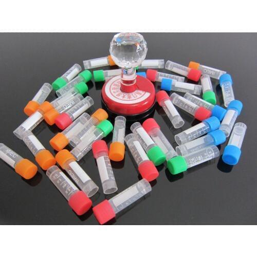 100 pcs 1.8ml Graduated Centrifuge Tube Laboratory Freezing Tubes Centrifuge Tube for Lab Analysis With Colorful Screw Cap