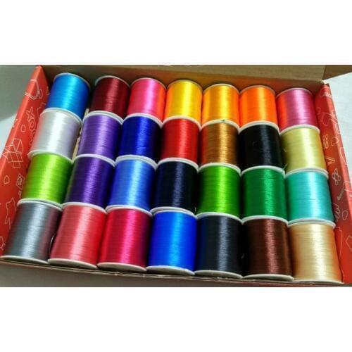 120D/2 28PCS/lot Multicolor Polyester Embroidery Thread Sewing Embroidery Cross Stitch Silk Threads Embroidery Line For Handmade