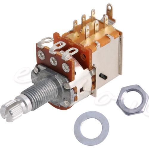 A500K Potentiometer Push Pull Switch Splined DPDT Pot Shaft18mm Electric Guitar Tone Volume Parts