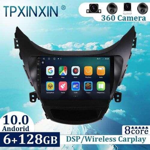 6+128GB For Hyundai Elantra 2010-2013 Android 10 Carplay Radio Player Car GPS Navigation Head Unit Car Radio with Screen
