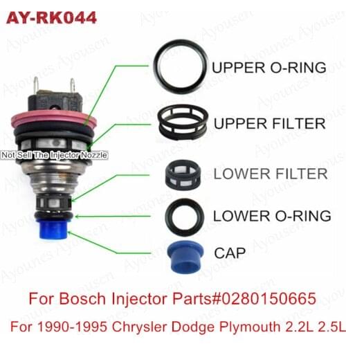 Free Shipping 20Sets/100Pcs Fuel Injector Repair Service Kits For Parts # 0280150665 For Chrysler Dodge Plymouth 2.2L 2.5L