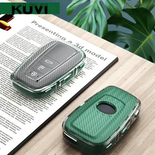 Carbon Grain Tpu car key case Full cover For Toyota Prius Camry Corolla C-HR CHR RAV4 Prado 2018 keychain Accessories