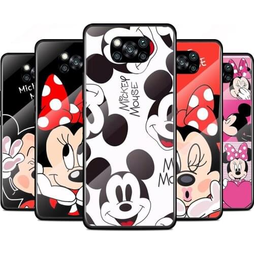 Mickey And Minne Bff Tempered Glass Cover For Xiaomi Poco X3 NFC F3 M2 X2 F2 Redmi K20 K30 K40 Pro Plus Phone Case