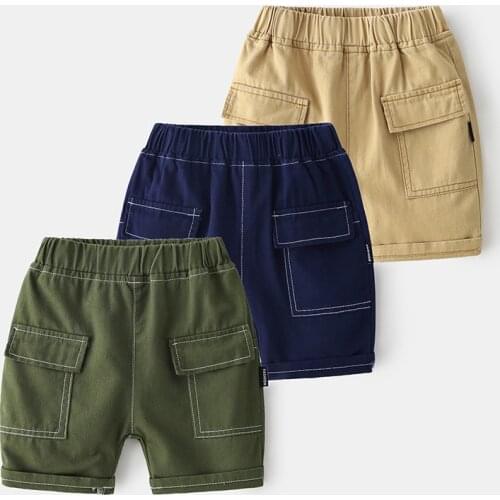 Kids Summer Trousers Clothes Children Pants for Baby Boys Shorts Cargo blue green yellow Solid 90 100 110 120 130