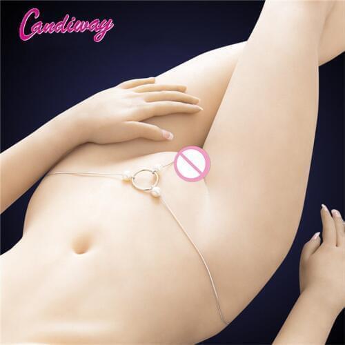 Adult Game Women Chain Thong Teasing Metal ring Sexy Exotic Female Chastity belt Thongs Sex Products Adjustable Metal fetish toy