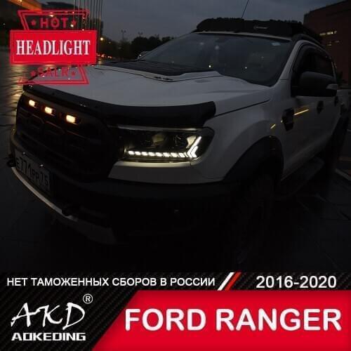 For Car Ford Ranger 2016-2020 Headlight Fog Light Day Run Light DRL H7 LED Bi Xenon Bulb Car Accessory Thunder Everest Head Lamp