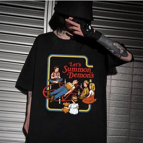 Satan Demon Grim Reaper Harajuku T Shirt Satanism Halloween T- Shirt Women Horror Tshirt Satanist Hell Ullzang Top Tees Female