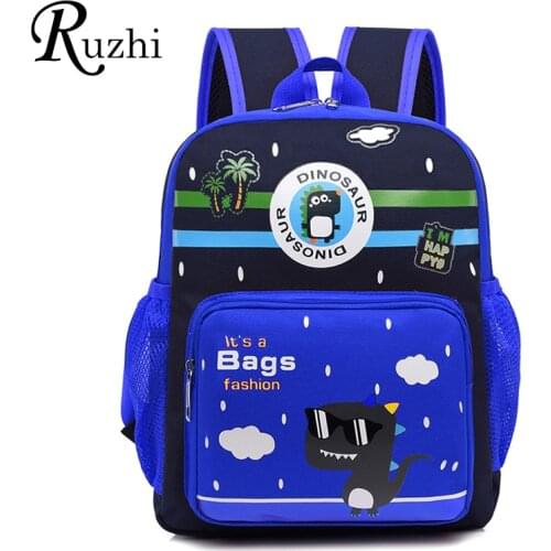 Multiple Pockets Cartoon Canvas Kids Bag Economic School Bags Dinosaur Backpack Kids Boys Girls Children 2021 Lightweight Bag