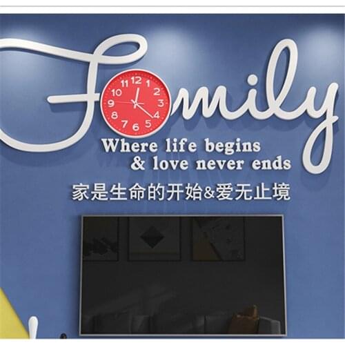 Graceful Lines Letters Stickers For Livingroom Background Family Mural Home Improvement Decals Fashion Clock Wall Stickers Solid