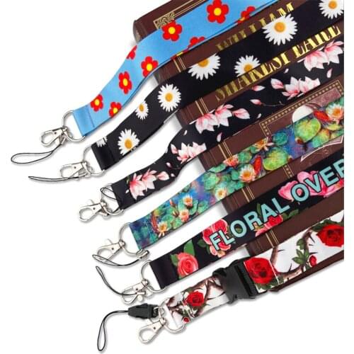 JY217 Fashion Cartoon Fresh flowers Lanyards Bus ID Name Work Card Cover Badge Holder For Nurse Doctor Accessories Gifts