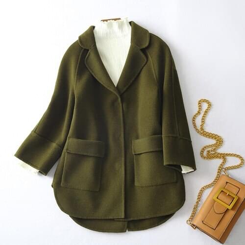 Cashmere Double Wool Sided Coat Autumn Winter Warm Jacket Top Quality Short Slim Korean Style Clothing Ydf29a MF655