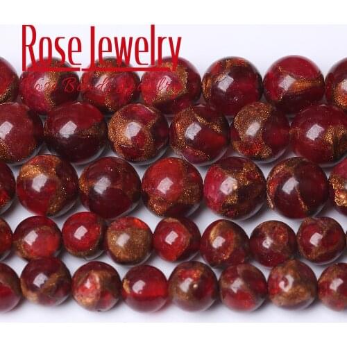 Natural Red Cloisonne Stone Round Loose Beads 15 Inches 4 6 8 10 12mm Pick Size for Jewelry Making Charm Bracelet Wholesale