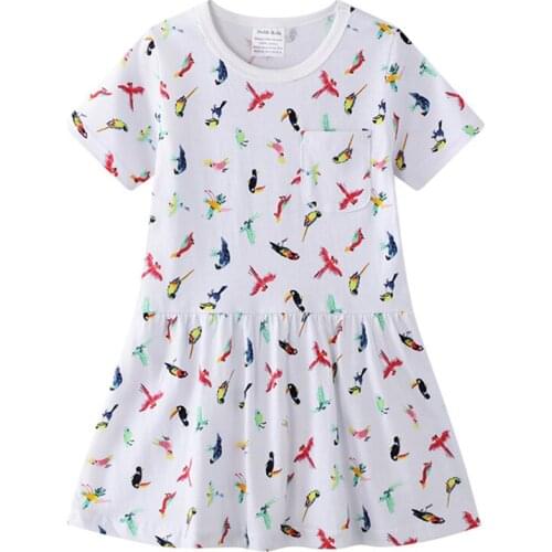 Summer Retro Cartoon Dress Casual Toddler Baby Fruit Cute Clothing Children Sweet Korean Vestibule Holiday Little Girl Dress