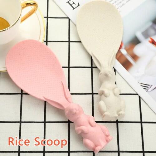 Wheat Straw Rabbit Spoon Can Stand Up Rabbit Rice Shovel Rice Cooker Spoon Creative Non-stick Rice Cartoon Rice Spoon