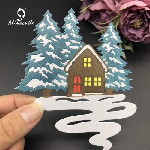 Metal Cut Dies Snow House Forest Scrapbooking Paper Craft Handmade Card Album Punch Art Cutter Aliancraft 20102313