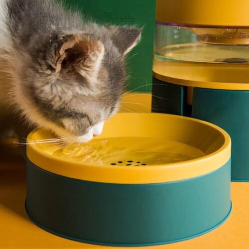 Pet Feeder Cat Bowl Automatic Drinking Water Feeder One Anti-Tip Dog Bowl Cat Food Bowl Rice Bowl Water Bowl Double Bowl Cat Sup