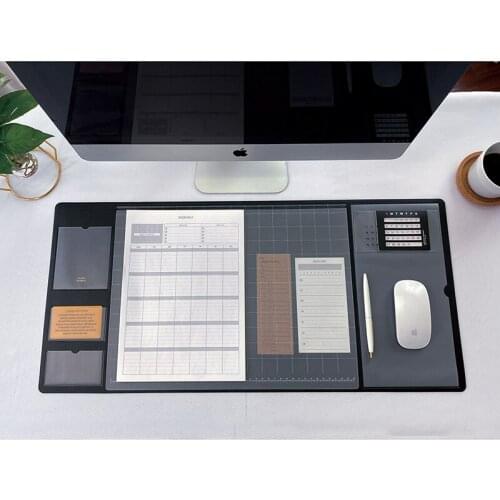 Multifunctional Oversized Pu Mouse Pad Student Writing Pad Business Desk Mat Laptop Cushion Desk Organizer with Calendar