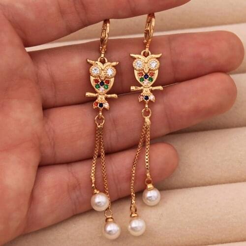 Trendy Dangle Drop Earrings Simulated-Pearl Animal Earring For Women Fashion Jewelry Accessories Wedding Party Anniversary Gift