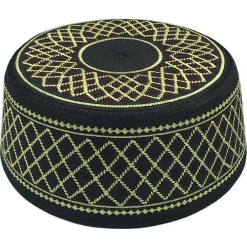 Muslim Hats Cotton Embroidery Islamic Men Prayer Arab Clothing Caps Saudi Arabia Indian Turban Bonnet Musulman Man Hijab Hat