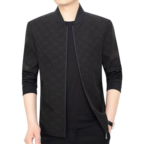 Big Size Husband Baseball Jackets For Mens Autumn Coats Stand Collar Designer Clothing For Mens Style Loose Grey Black Jackets