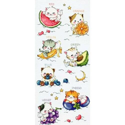 Rainbow fruit patterns counted 11CT 14CT 18CT DIY Cross Stitch Sets wholesale Cross-stitch Kits Embroidery Needlework