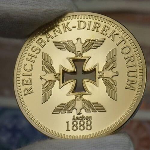 1888 German Gold Coin Eagle Iron Cross Metal Commemorative Coins gifts