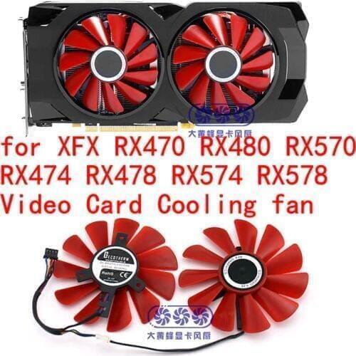 New Original Graphic card cooling fan for RX470 RX480 RX570 RX474 RX478 RX574 RX578 Diameter 85MM Pitch 39x39x39MM